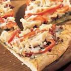 Chicken Pesto Pizza with Roasted Red Peppers and Asparagus Recipe