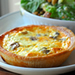 Leek quiche and salad