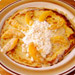 Swedish Pancakes (garnished with cottage cheese & sliced peaches)