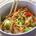 Asian Pasta Salad with Beef, Broccoli and Bean Sprouts