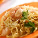 Shrimp with Garlic Cream Sauce over Linguine