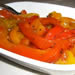 Roasted red and yellow peppers in olive oil