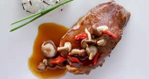 Steak & Seared Mushrooms