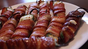 Grilled Bacon Jalapeno Wraps poppers Super Bowl appetizer tailgating