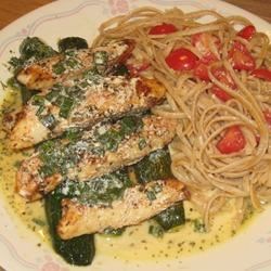 Image of Lime Chicken With Cilantro Cream Sauce And Roasted Zucchini, AllRecipes