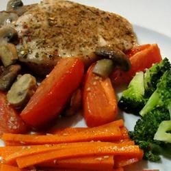 Image of Roasted Pork Chops With Tomatoes, Mushrooms, And Garlic Sauce, AllRecipes