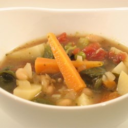 Image of Italian Vegetable Soup With Beans, Spinach & Pesto, AllRecipes