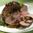 Stuffed Leg of Lamb with Balsamic-Fig-Basil Sauce Recipe