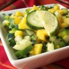 Cucumber-Mango Salsa - This is a salsa my friend from Trinidad taught me when I was in the navy. We serve this at all Super Bowl parties and picnics in our family! Delish!