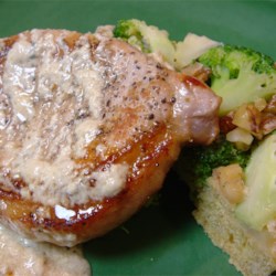 Pork Chops with Blue Cheese Gravy