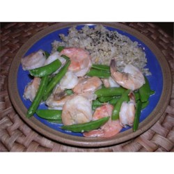 Stir-Fried Shrimp with Snow Peas and Ginger