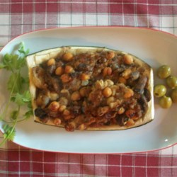 Zucchini with Chickpea and Mushroom Stuffing