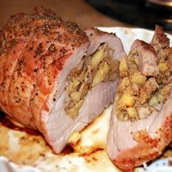 Apple Walnut Stuffed Pork Roast