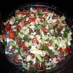 Red Bean Salad with Feta and Peppers