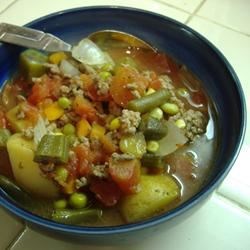 Slow Cooker Veggie-Beef Soup with Okra