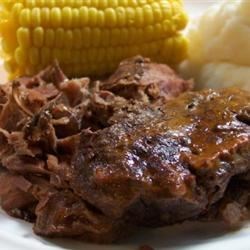 Slow Cooker London Broil Recipe - The steak is cooked with condensed tomato soup mixed with cream of mushroom soup. Dry onion soup mix is sprinkled over the top.
