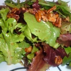Mixed Greens with Walnut and Roasted Onion Dressing