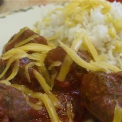 Meatballs Mexicana and Rice