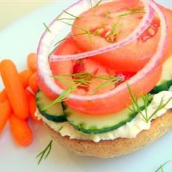 Queenie's Killer Tomato Bagel Sandwich