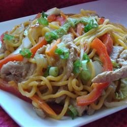 Sweet and Spicy Pork and Napa Cabbage Stir-Fry with Spicy Noodles