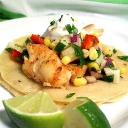 Fiery Fish Tacos with Crunchy Corn Salsa