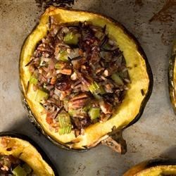 Wild Rice Stuffed Acorn Squash 