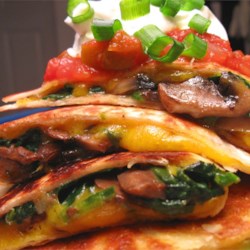 Spinach and Mushroom Quesadillas Recipe