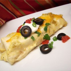 Chicken Enchiladas with Creamy Green Chile Sauce