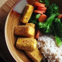 Breaded, Fried, Softly Spiced Tofu