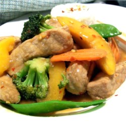 Pork with Peaches Stir-Fry