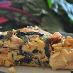 Salmon and Swiss Chard Quiche