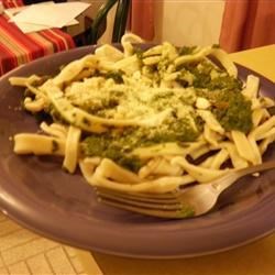 Pasta with Spinach Pesto Sauce