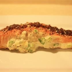 Sara's Soy Marinated and Cream Cheese-Stuffed Salmon