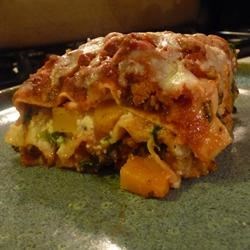 Turkey Lasagna with Butternut Squash, Zucchini, and Spinach