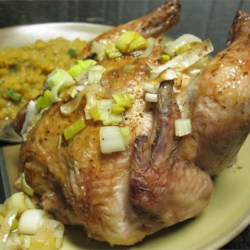 Lemon Leek Roasted Cornish Hens