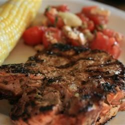 Basil-Garlic Grilled Pork Chops