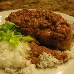 Chorizo Stuffed Chicken Breasts with Raspberry Mole