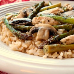 Chicken, Asparagus, and Mushroom Skillet