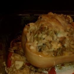 Sausage and Rice Stuffed Summer Squash 