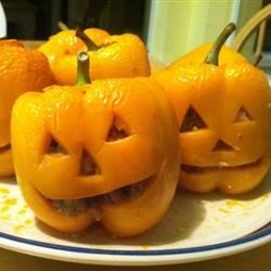 Stuffed Jack-O-Lantern Bell Peppers Recipe