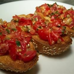 Jen's Tomato Arugula Bruschetta