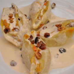 Pumpkin Ravioli with Hazelnut Cream Sauce