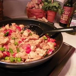 Quinoa with Chicken, Asparagus and Red Peppers