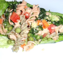 Easy Salmon Brown Rice Pasta Salad