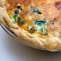 Spinach and Mushroom Quiche with Shiitake Mushrooms