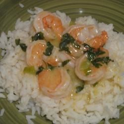 Lemony Shrimp over Brown Rice