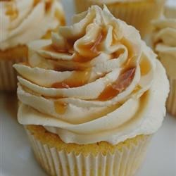 Almond Cupcake with Salted Caramel Buttercream Frosting