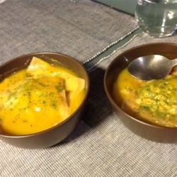 Butternut Squash Soup with Spinach Ravioli