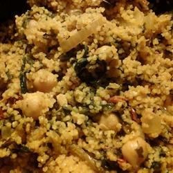 Curried Couscous with Spinach and Chickpeas