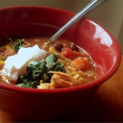 Healthier Slow Cooker Chicken Taco Soup